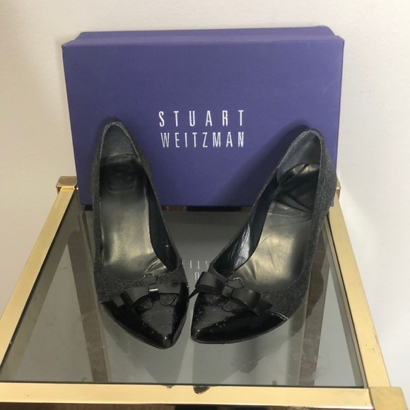 Stuart weitzman point toe wool kitten pumps size 7.5 - Picture 1 of 8
